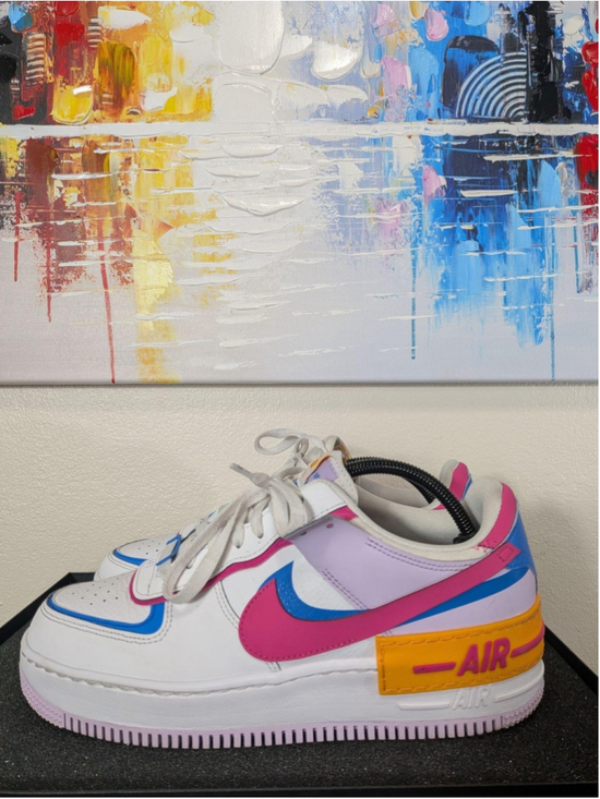 Nike Shoes - Nike Air Force 1 Shadow Shoes Womens Size 11 White Pink Blue Sneakers HF5064-100